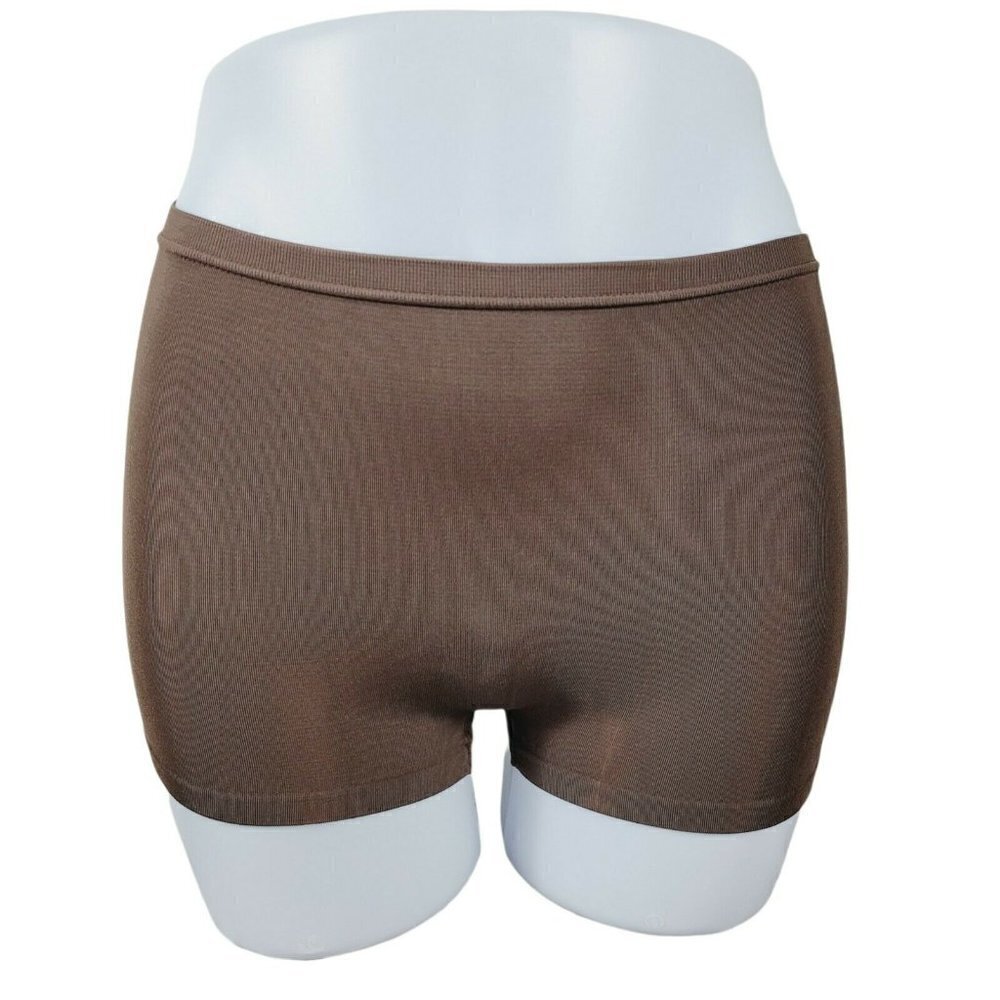 Nordstrom Intimates Boy Leg Brief Shapewear Panty Light Control Med Brown NWT